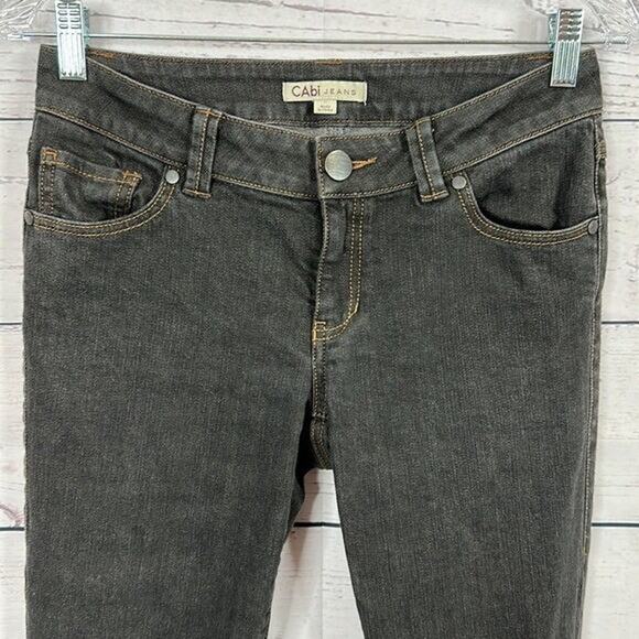 Cabi Jeans Womens 2 Black Bree Straight Leg 202 Faded Grunge Casual - Picture 2 of 11